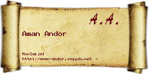 Aman Andor névjegykártya